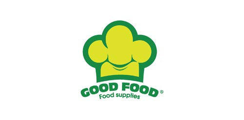 绿色厨师帽Logo设计:食品供应行业标识