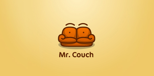 简约卡通沙发Mr. Couch Logo设计