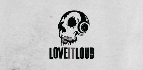 LOVEITLOUD logo设计:骷髅耳机创意标志