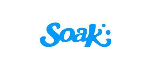 Soak Logo设计:简洁现代字体
