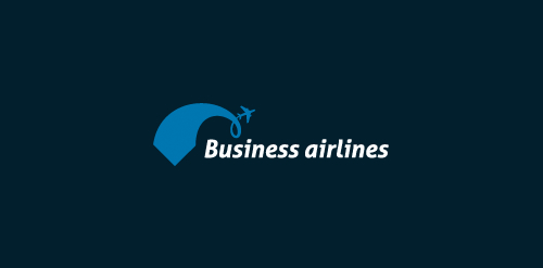 蓝色飞机logo设计:简洁商务航空标识