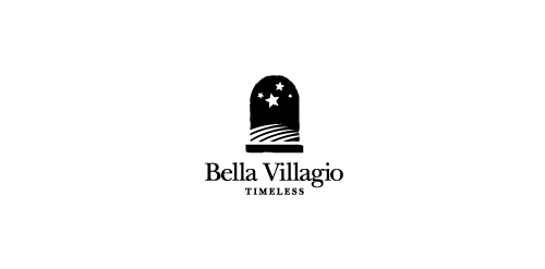 Bella Villagio logo设计:简约星月建筑标志