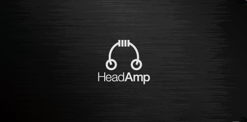 HeadAmp logo设计:简洁音频品牌标识