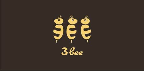 3bee logo设计:简约可爱蜜蜂图标