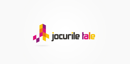 彩色方块创意游戏logo设计