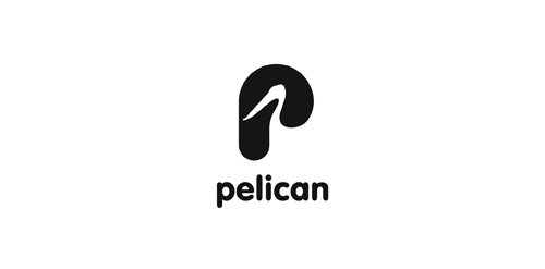 简洁优雅的Pelican Logo设计