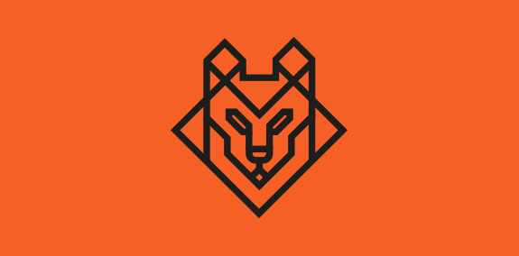 简约线条狼头logo设计