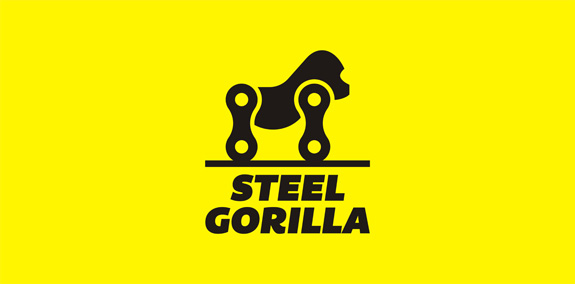 简约风格的Steel Gorilla Logo设计
