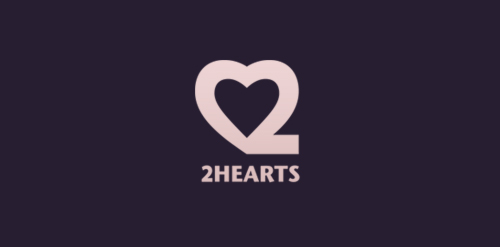 2Hearts Logo设计:简约心形元素