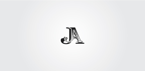 优雅复古风格JA字母logo设计