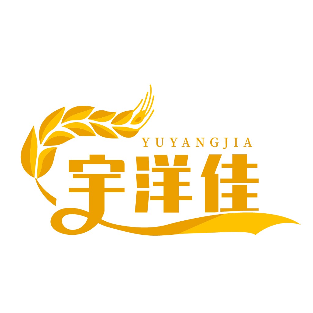 YUYANGJIA logo设计:金色麦穗与汉字的完美结合