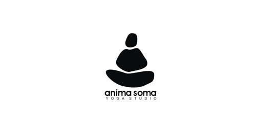 简约禅意瑜伽馆Logo设计