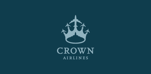 飞机皇冠logo设计:高端航空品牌标识