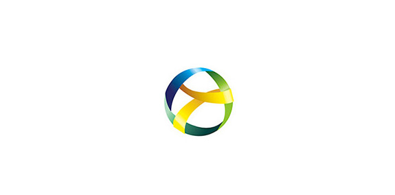 色彩交织的球形logo设计