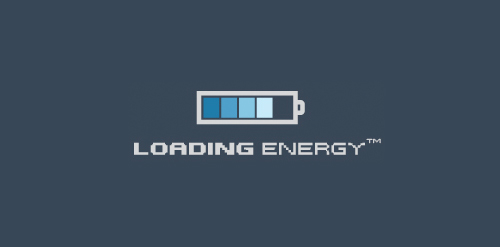 像素风电池加载能量logo设计