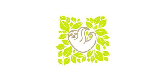 绿色植物与树懒logo设计