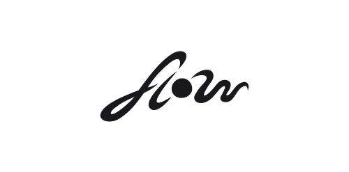 现代简约风格的'Flow'品牌logo设计