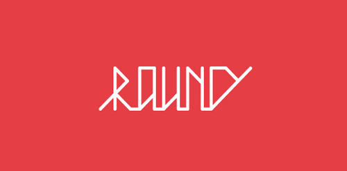 简约几何风格的ROUNDY品牌logo设计