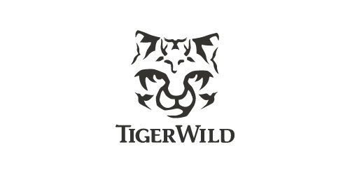 TigerWild Logo设计:简约老虎头图形