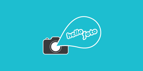 相机与气泡设计的Hello Foto Logo设计