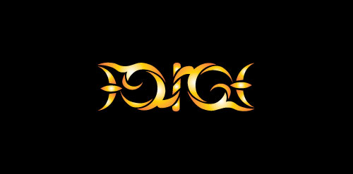 金色火焰风格的FORGE logo设计