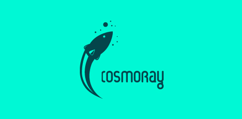 Cosmoray Logo设计:创意鱼形标志