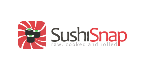 SushiSnap Logo设计:创意寿司品牌视觉标识