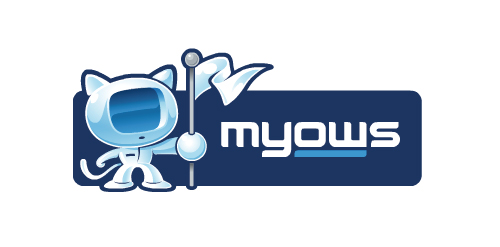 MyOws Logo设计:科技感十足的卡通形象
