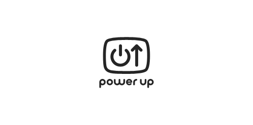 简约线条风格的Power Up Logo设计