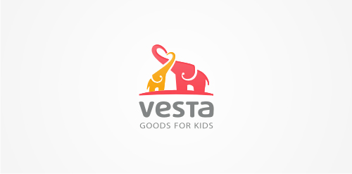 儿童商品logo设计:温馨大象主题