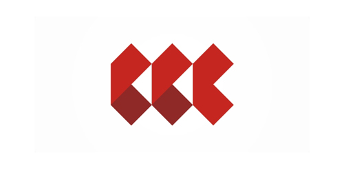 红色几何图形logo设计