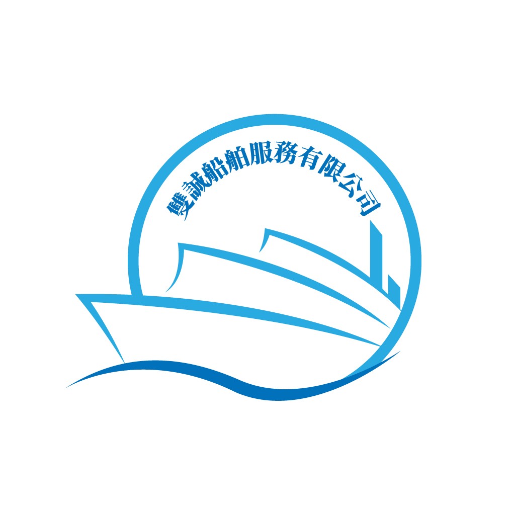 蓝色船形简洁logo设计
