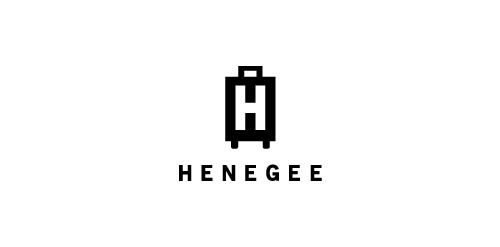 行李箱字母H创意logo设计