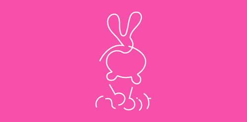 粉色兔子logo设计
