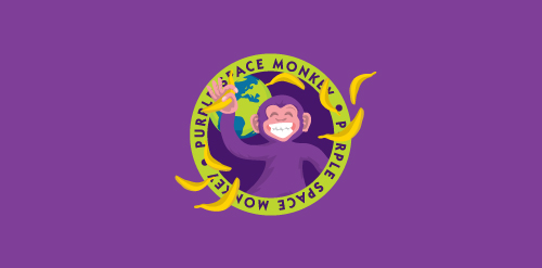 紫色脸猴子logo设计