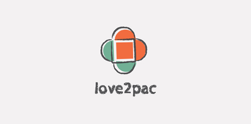简约抽象Logo设计:love2pac