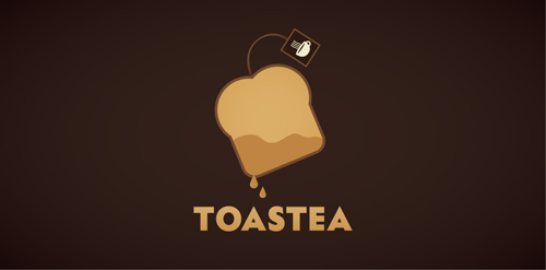 创意茶包logo设计:TOASTEA