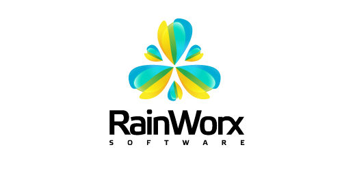 RainWorx Logo设计:现代科技感软件标识