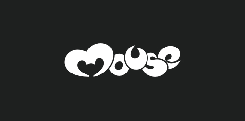简约心形元素的'love'字体logo设计