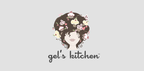 Gel's Kitchen logo设计:创意蘑菇头像