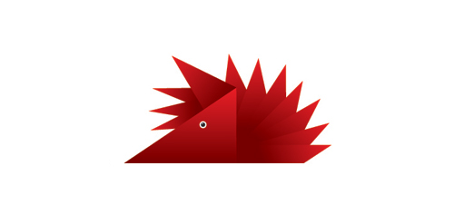 红色刺猬形象logo设计