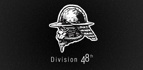48th Division Logo设计:骷髅头与军帽的结合