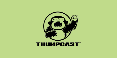 Thumpcast Logo设计:动态猴子形象