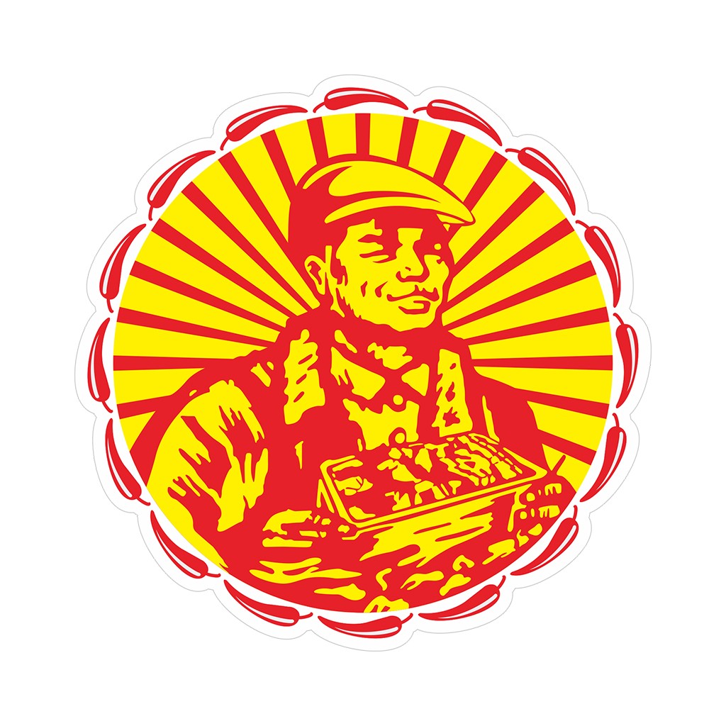 红色革命战士头像logo设计