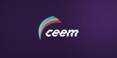 CEEM Logo设计:彩虹渐变曲线与现代感