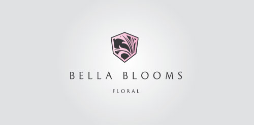 Bella Blooms Logo设计:优雅花卉品牌标识
