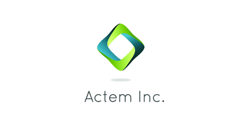 Actem Inc. logo设计:现代几何图形
