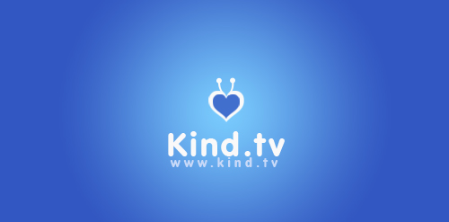 Kind.tv Logo设计:心形与电视天线的创意结合