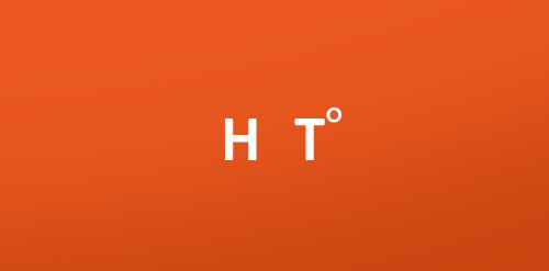 简洁橙色背景字母H T° Logo设计