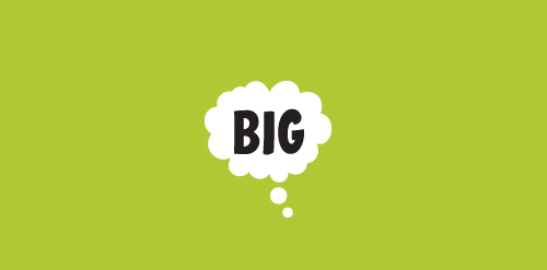 简洁明了的'Big'文字气泡logo设计